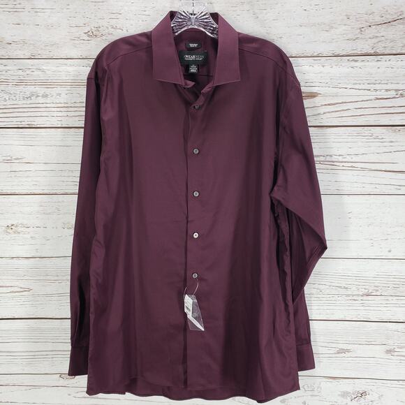 Kenneth Cole New Men's Awearness Non- Iron Slim Fit Dress Shirt Size 17 34/35 - Picture 1 of 12